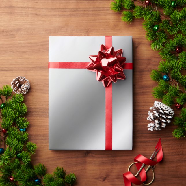 Papier Cadeau Faux Metallic Argent Modèle cadeau personnalisable (Cadeau de vacances)