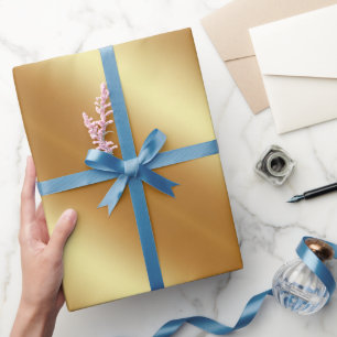 Papier Cadeau Faux modèle simple en or Noël Cadeau