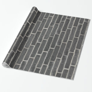 Papier Cadeau Faux Old Black Brick Wall