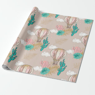Papier Cadeau Faux Paillettes Désert Tropical
