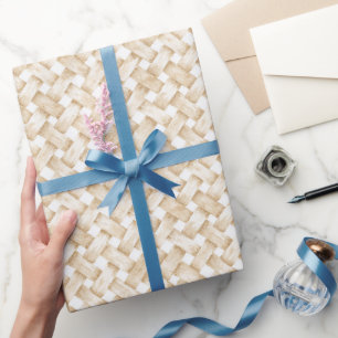 Papier Cadeau Faux Tissage Panier Baby Shower Mariée