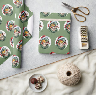 Papier Cadeau Favoris de Noël animal amusant - Carpe 1