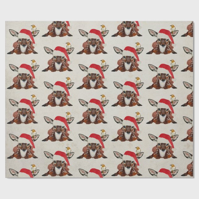 PAPIER CADEAU FAWN & GOLDEN BIRD CHRISTMAS (Plat)