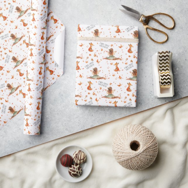 Papier Cadeau Fée d'automne premier Merci d'anniversaire avec re (Artisanat)