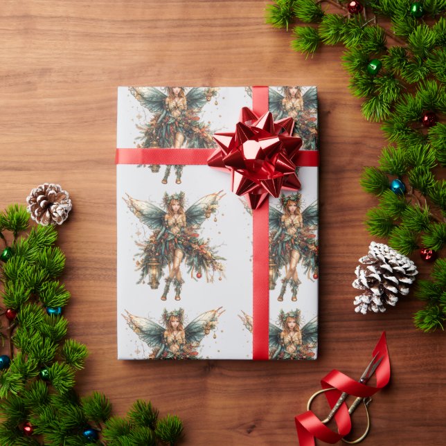 Papier Cadeau Fée de Noël ornée de vacances (Cadeau de vacances)