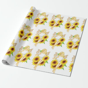 Papier Cadeau Fée JL Biel de jardin de tournesol