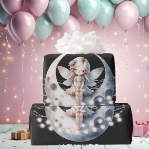 Papier Cadeau Fée magique Première fille Joyeux anniversaire