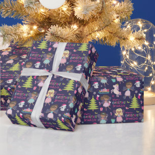 Papier Cadeau Fée noire Noël personnalisé