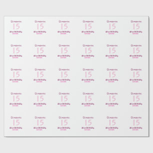 Papier Cadeau Fée rose 15e anniversaire simple moder quinceanera