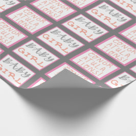 Papier Cadeau Félicitation ! Bébé fille rose