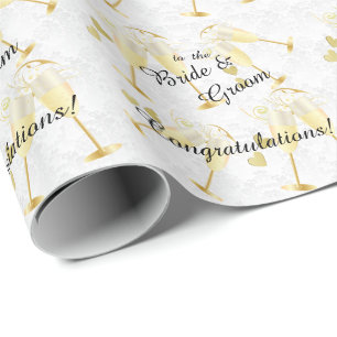 Papier Cadeau Félicitations au Mariage de la mariée et de la cha