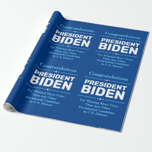 Papier Cadeau Félicitations au Président Biden le candidat le pl