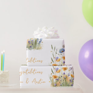 Papier Cadeau Félicitations aux Mariages/douches Fleur sauvage p