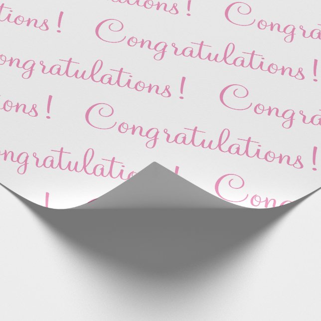 Papier Cadeau Félicitations Baby shower Mariage de script rose (Coin)