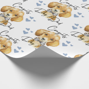Papier Cadeau Félicitations Chien Papa Envelopper Papier