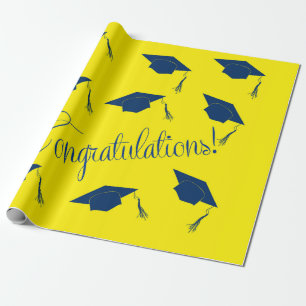 Papier Cadeau Félicitations diplôme casquette Enveloppement Papi
