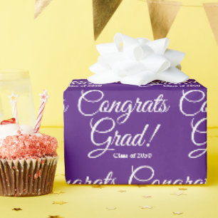 Papier Cadeau Félicitations grand cours personnalisé année texte