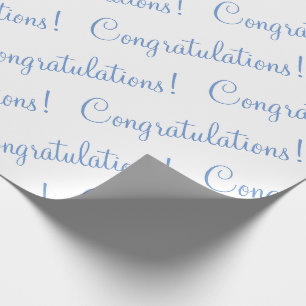 Papier Cadeau Félicitations Mariage Baby Shower Script Bleu