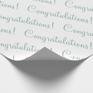 Papier Cadeau Félicitations Mariage Green Script Shower