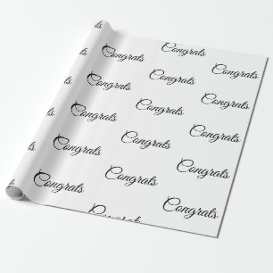 Papier Cadeau Félicitations minimales simples ajoutez votre nom