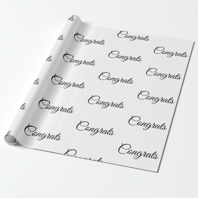 Papier Cadeau Félicitations minimales simples ajoutez votre nom  (Déroulé)