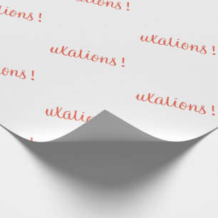 Papier Cadeau Félicitations Papier d'enveloppement Orange Script