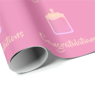 Papier Cadeau félicitations pour bébé enveloppement cadeau pa