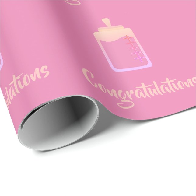 Papier Cadeau félicitations pour bébé enveloppement cadeau par d (Coin rond)