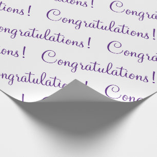 Papier Cadeau Félicitations Purple Script