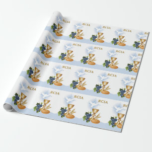 Papier Cadeau Félicitations RCIA Symboles des sacrements catholi