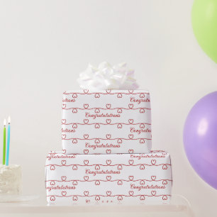 Papier Cadeau Félicitations Red Hearts