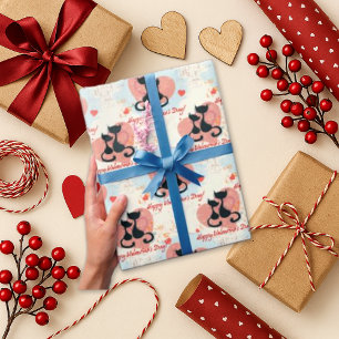 Papier Cadeau Felines dans l'amour