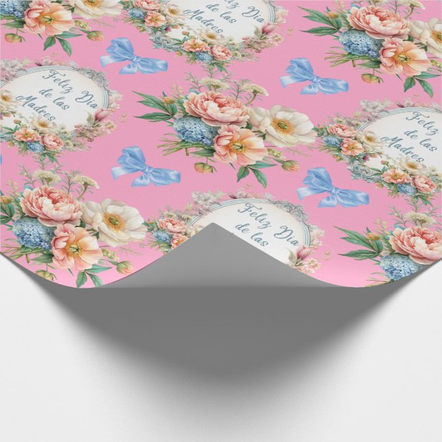 Papier Cadeau Feliz Dia De Las Madres En Rose (Coin)