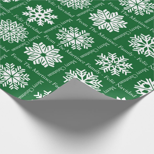 Papier Cadeau Feliz Navidad Add Family Recipients Name Christmas (Coin)