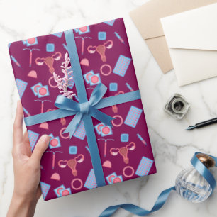 Papier Cadeau Feministe Motif de la contraception