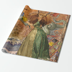 Papier Cadeau Femme Capricorne Chèvre Fantaisie Amusant