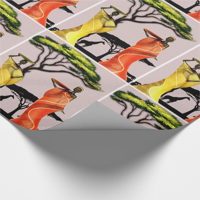 Papier Cadeau Femme dans le jardin (Coin)