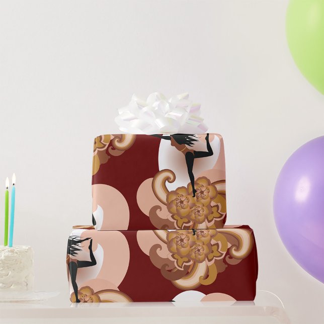 Papier Cadeau Femme faisant du yoga (Créateur téléchargé)