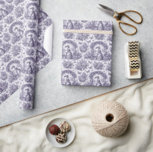 Papier Cadeau Femme française dans un jardin Toile de Jouy