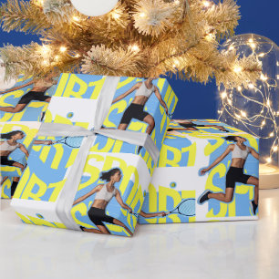 Papier Cadeau Femme Tennis Sport Fitness
