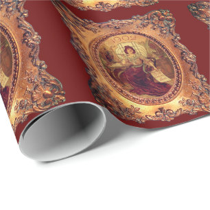 Papier Cadeau Femme victorienne dans cadre victorien élégant