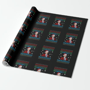 Papier Cadeau Femmes Drôle Père Noël Joe Biden Merry Hanoukka Ug
