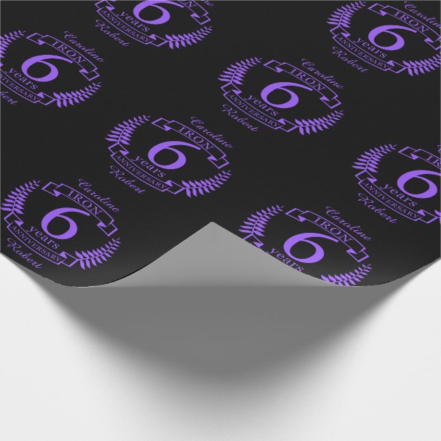 Papier Cadeau Fer mariage anniversaire 6 ans (Coin)