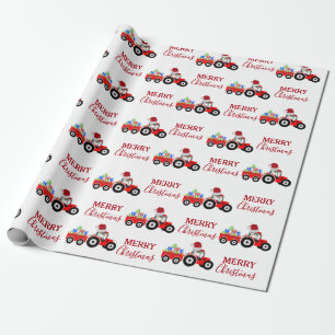 Papier Cadeau Ferme de camions Red Christmas Truck
