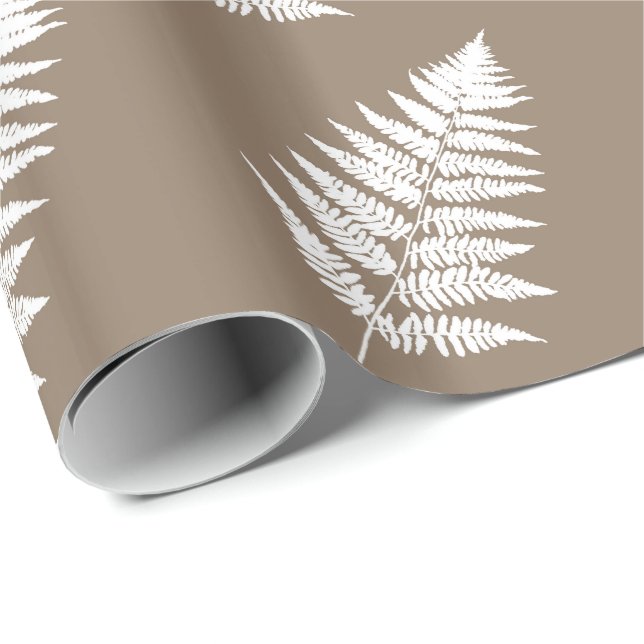 Papier Cadeau Ferme des bois 1, Taupe Tan et Blanc (Coin rond)