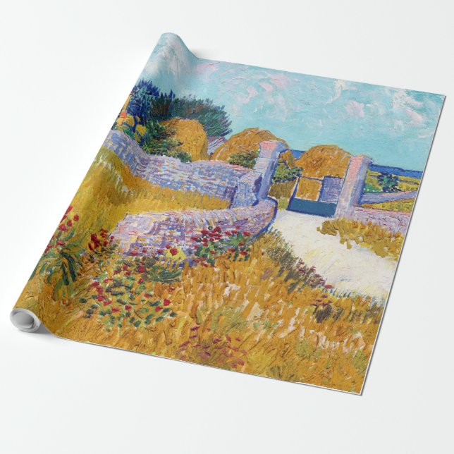 Papier Cadeau Ferme en Provence, Van Gogh (Déroulé)