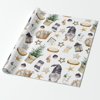 Papier Cadeau Ferme Papier d'enveloppement de Noël saison chic