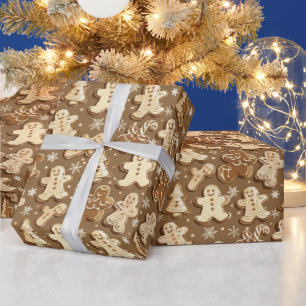Papier Cadeau Festif carrelé pain d'épices