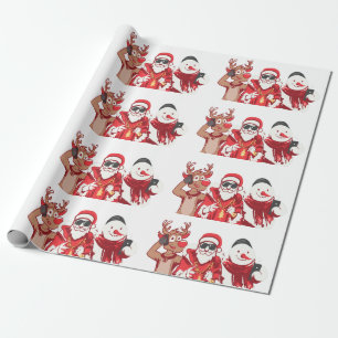 Papier Cadeau Festif de Noël amusant