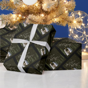 Papier Cadeau Festif de Noël Sainte Famille Jésus Inspirivity